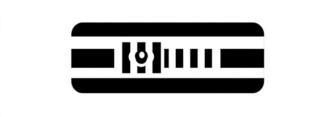 Simple black and white horizontal striped rectangle