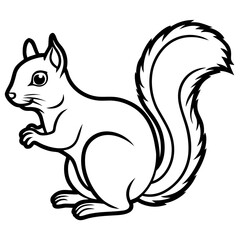 Cute cartoon squirrel illustration with fluffy tail and big eyes