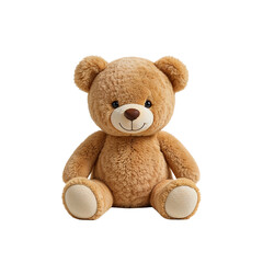 Fototapeta premium Plush teddy bear sitting on a white background 