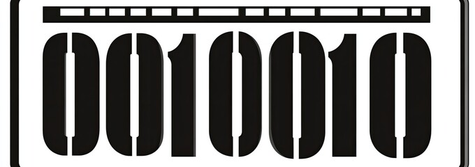 Black stencil of the four-digit number 0010