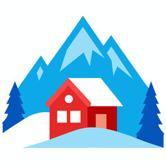 Naklejka premium house in the mountains