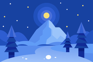 winter landscape with snow