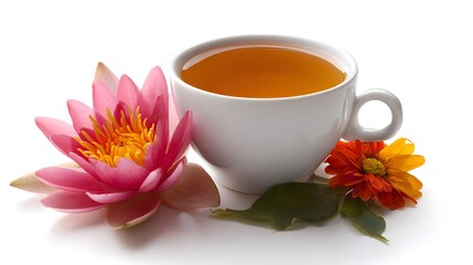 A cup of tea with flower