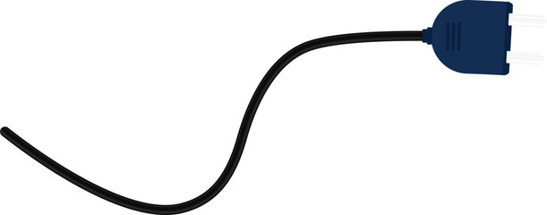 Curved path with a socket plug connector at the end, forming a rounded wire design.