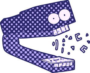 crazy cartoon stapler in bright neon color