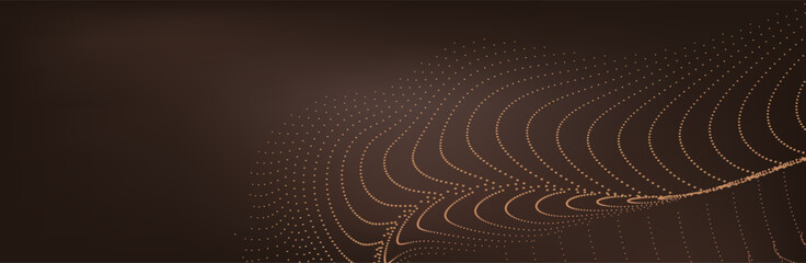 Abstract Music background. Big Data Particle Flow Visualisation chemical industry. Science infographic futuristic illustration. Sound wave. Premium background design with mocha mousse sound wave