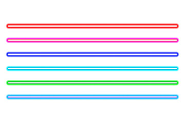 Glowing light line isolated on transparent background. Light ray sparkle effect. Colorful neon lines border. Light beam. Shine light rays flare. Laser line set. Glow design elements, PNG