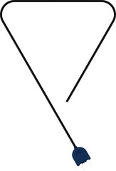 Path with a socket plug connector at the end, forming a geometric triangle shape with a pointed tip in the wire design.