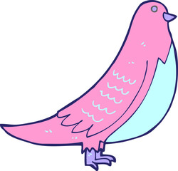 cartoon bird in bright neon color