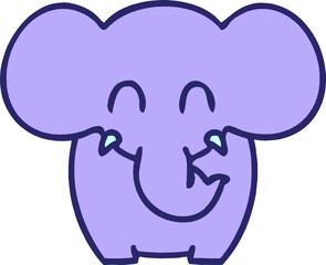 comic book style quirky cartoon elephant in bright neon color