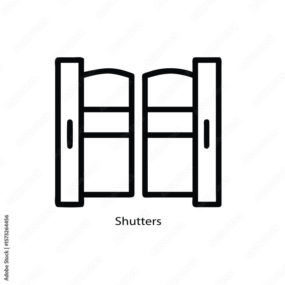 Poster abstract geometric pattern of overlapping window shutters silhouette