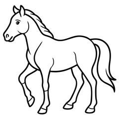 Horse silhouette isolated on transparent background, 