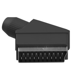 3D rendering illustration of a male SCART euro connector
