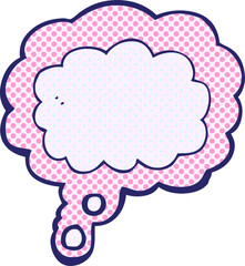 cartoon thought cloud in bright neon color