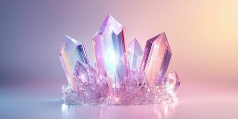 PNG fantasy light crystal with glassy gleam and diamond-studded shine