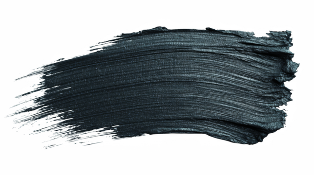 Glossy silver paint stroke on a black background shows artistic texture, perfect for adding a touch of elegance to graphic designs.