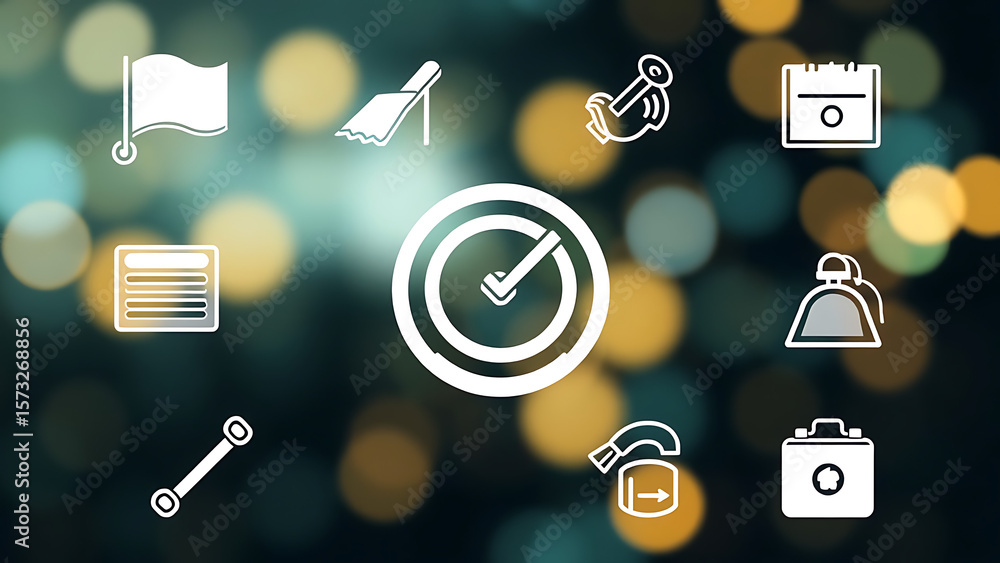 Aufkleber goal setting icons outline icon set of goal setting target bullseye checklist flag marker calendar d