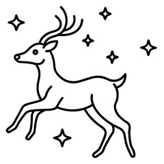 Fototapeta premium deer on a black background