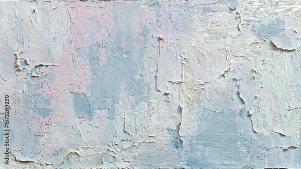 Poster close up abstract painting texture with raised impasto paint strokes creating a rough surface in sof