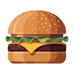 Burger with cheese and lettuce hamburger food
