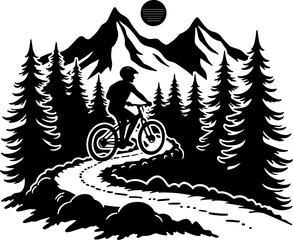Mountain Nan bike, bicycle, mountain bike, nature,  vector art bundle