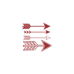 Red and white arrow vector 