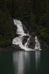 Fototapeta premium Waterfall on Alaskan Mountain side