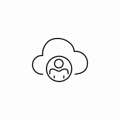 cloud user profile icon sign vector