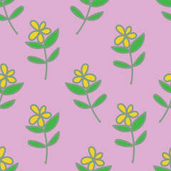 Cute vector floral seamless pattern. Colorful flowers background. Trendy repeat texture for fashion print, wallpaper or fabric.