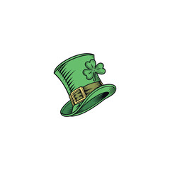 Silhouette st patricks day hat vector