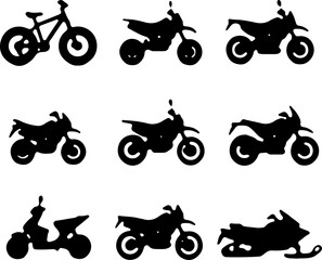 Mountain Tree Bike Silhouette with Scenic Landscape" vector graphics