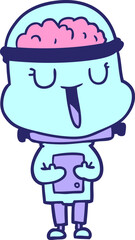 happy cartoon robot in bright neon color