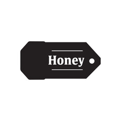 Honey label silhouette vector flat illustration on white background.

