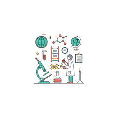 Science laboratory tools vector on white