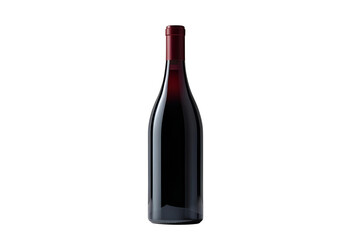 Dark red wine bottle isolated. Elegant alcohol drink display graphic.