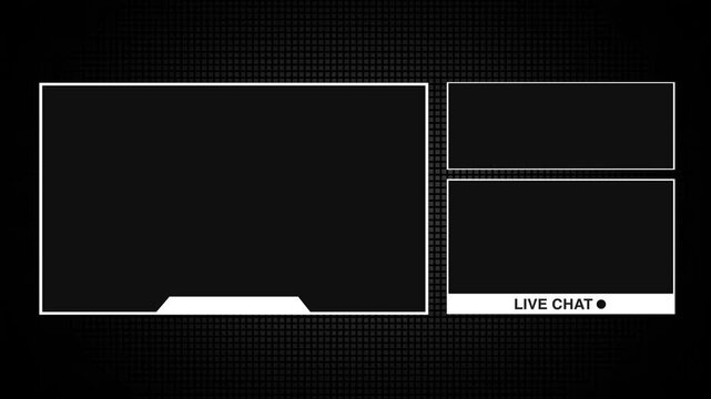 Futuristic twitch stream overlays intermission screen. Frame border HUD element. HUD viewfinder. Intermission Stream Overlay Animation
