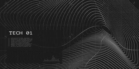 Lines and grids. Abstract grid structure. Futuristic mesh wireframe background. Digital topography. Tech style. UI, HUD, and data design.