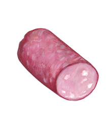 Salami handpainted illustration Italian food clipart PNG file with transparent background Perfect for use in menus, cookbooks, restaurant branding, posters, and food-related design
