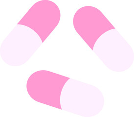 Flat colour illustration of some medical pills in bright neon color