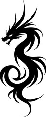 Fototapeta premium Oriental Dragon Tattoo Silhouette Design