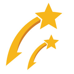 Obraz premium Curved Arrow Pointing to Star Guide Icon