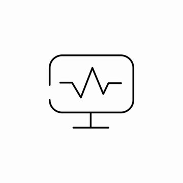 heartbeat monitor screen icon sign vector