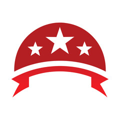 Half Circle Star Banner Icon with Arched Style