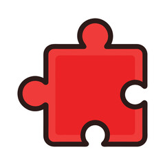 Blank Puzzle Piece Icon without Design or Color