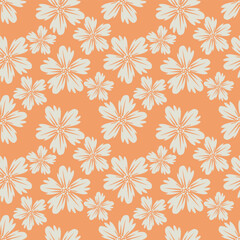 Hand drawn flowers backgrounds. Seamless patterns with floral for fabric, textiles, clothing, packaging, cover, banner, poster, interior decor. Vector illustration.
