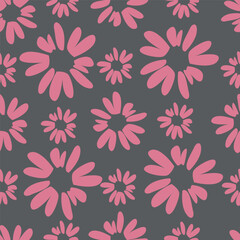 Cute vector floral seamless pattern. Colorful flowers background. Trendy repeat texture for fashion print, wallpaper or fabric.