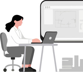 businesswoman working on laptop