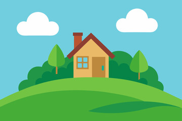 Naklejka premium landscape with house
