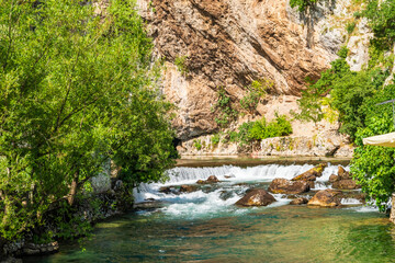 The river Buna spring and cascade in Blagaj, Bosnia-Herzegovina