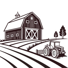 farm tractor vector
